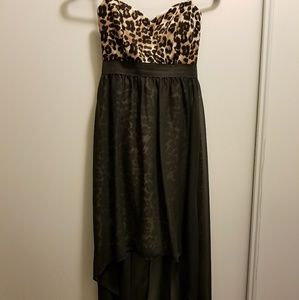 Hi-low cheetah dress